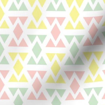 Geometric Triangle Diamonds - Peach, Lemon, and Pistachio