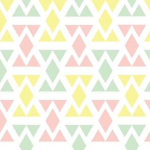 Geometric Triangle Diamonds - Peach, Lemon, and Pistachio