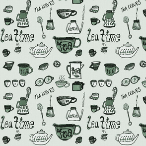 It's Tea Time little tea pots pattern