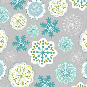 Snowflake Flowers in Linen