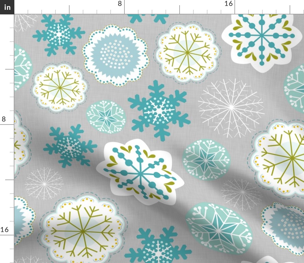 Snowflake Flowers in Linen