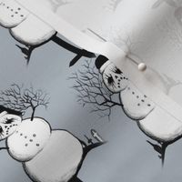 Black Metal Snowman Grey