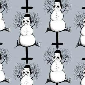 Black Metal Snowman Grey