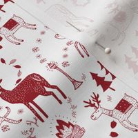 Winter toile prancing deers