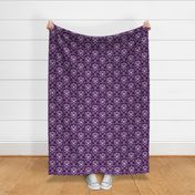 White and Purple Skull Damask