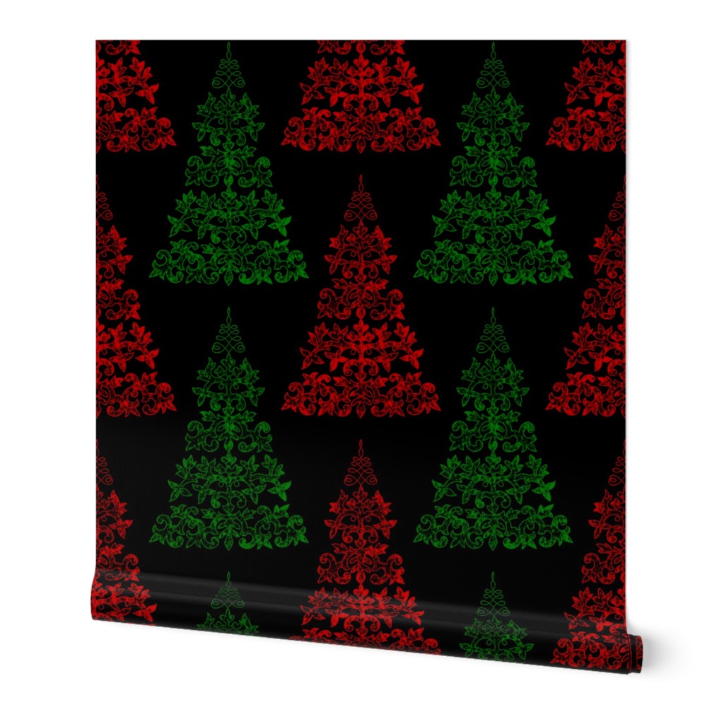 Chalk and Slate Christmas Tree ~ Faro and Richelieu on Black 