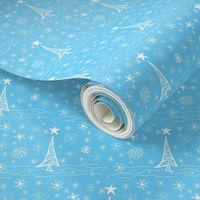 Winter Toile Christmas Trees & Snowflakes