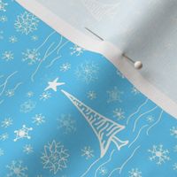 Winter Toile Christmas Trees & Snowflakes