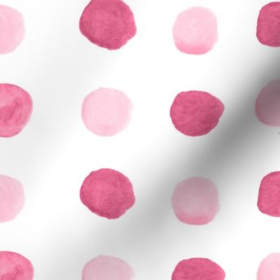 Raspberry Watercolor Polka Dots