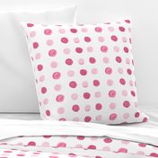 Raspberry Watercolor Polka Dots