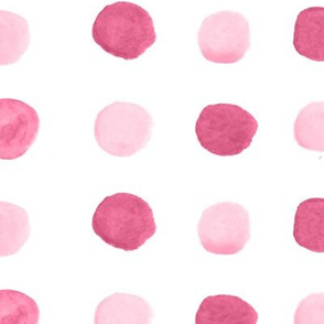 Raspberry Watercolor Polka Dots
