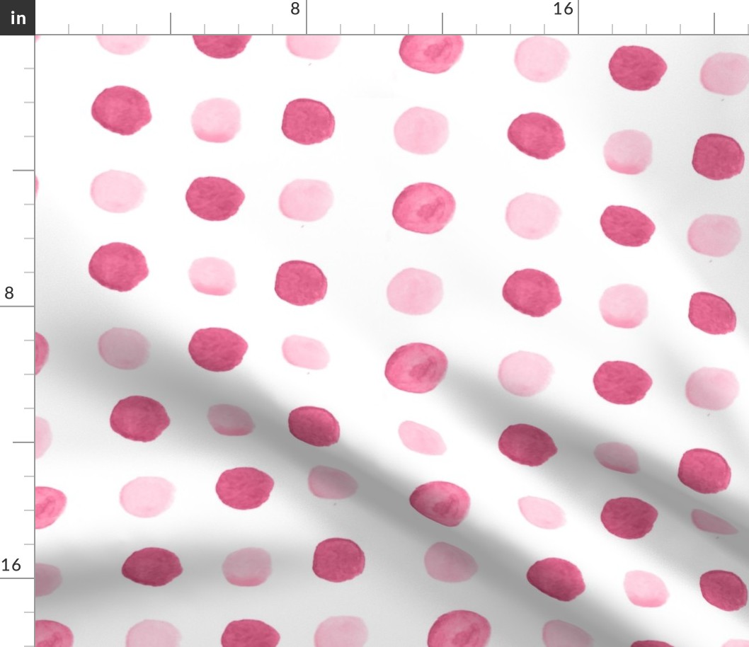 Raspberry Watercolor Polka Dots