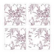 Holiday Vintage Flowers (Toile de Jouy)