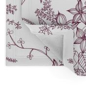 Holiday Vintage Flowers (Toile de Jouy)