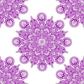 fortune mandala purple #9f00b2 white ground