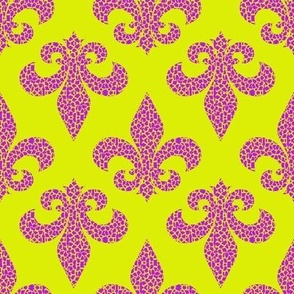 Funky Fleur De Lis Purple/Lime