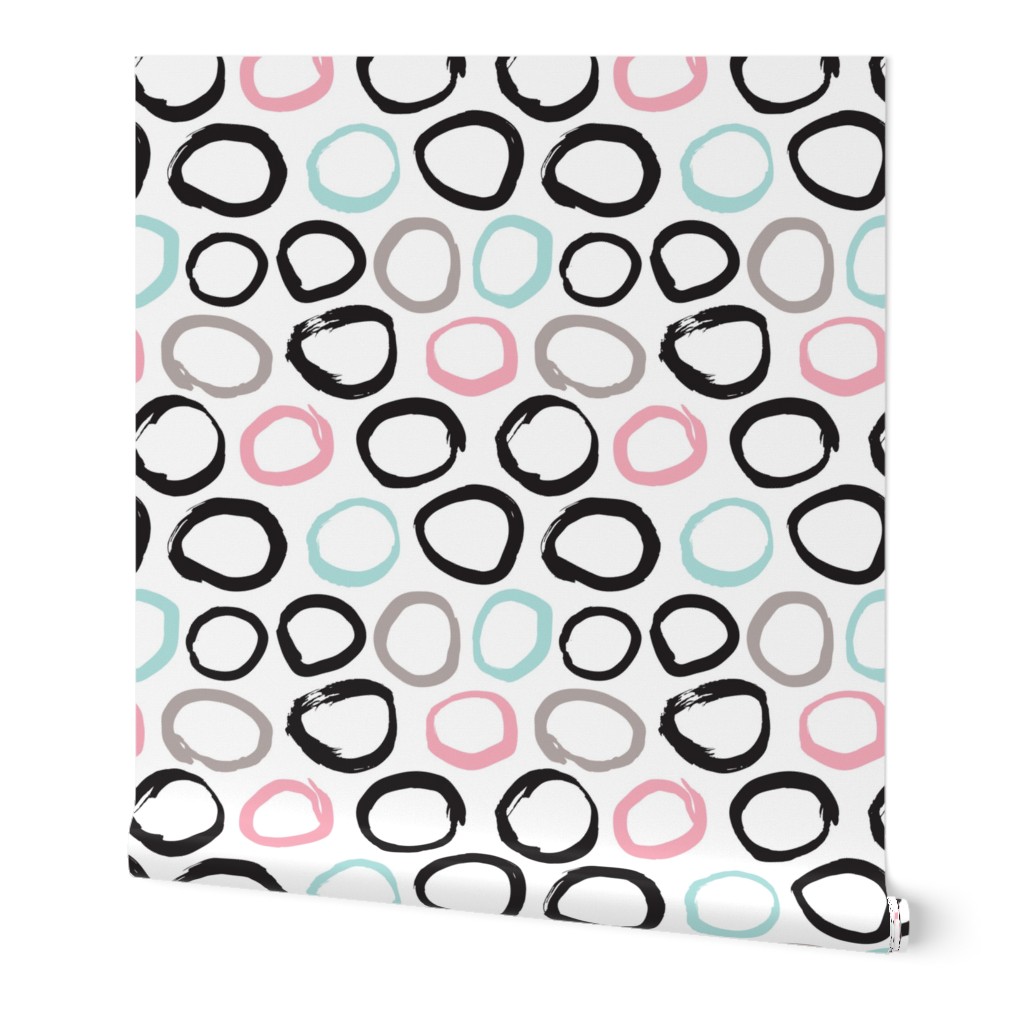 cute pastels girls raw circle geometric abstract illustration fabric