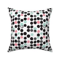 cute pink girls dots raw circle geometric abstract illustration fabric