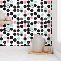 cute pink girls dots raw circle geometric abstract illustration fabric