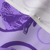 Collared Cocker Spaniel portraits - purple