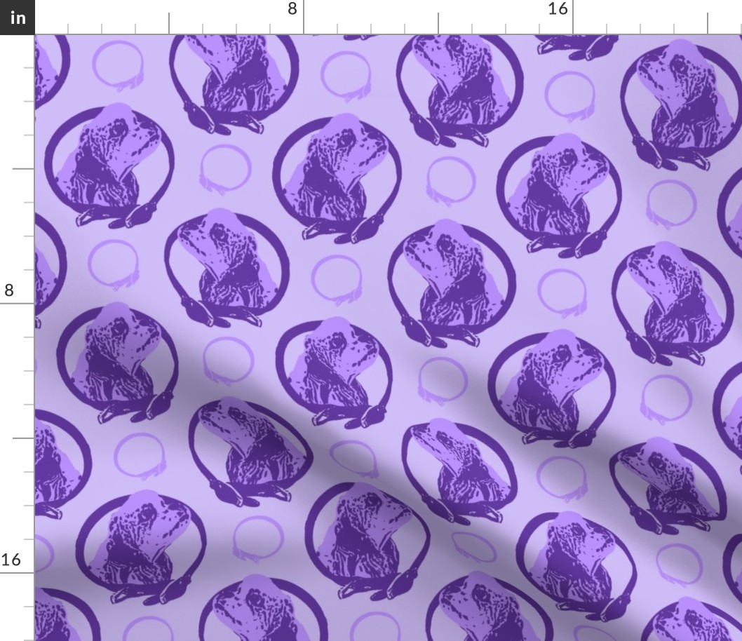 Collared Cocker Spaniel portraits - purple