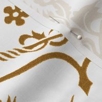 Gothic Damask ~ Cologne ~ Gold and White 