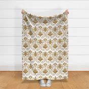 Gothic Damask ~ Cologne ~ Gold and White 