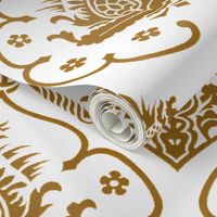 Gothic Damask ~ Cologne ~ Gold and White 