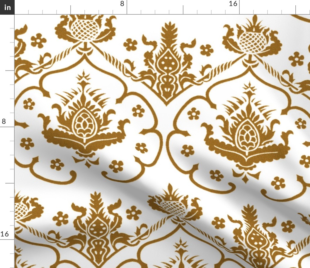Gothic Damask ~ Cologne ~ Gold and White 