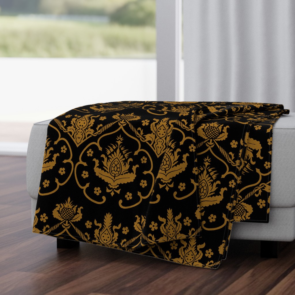 Gothic Damask ~ Cologne ~ Gold and Black