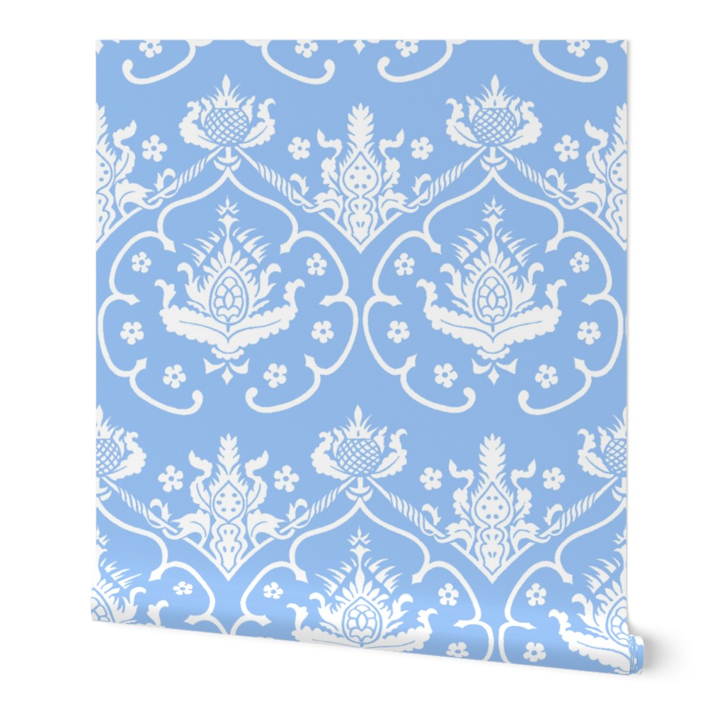 Gothic Damask ~ Cologne ~ Jasper Blue and White 