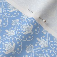 Gothic Damask ~ Cologne ~ Jasper Blue and White 