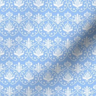 Gothic Damask ~ Cologne ~ Jasper Blue and White 