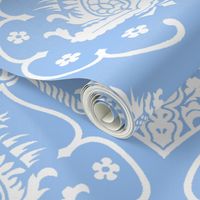 Gothic Damask ~ Cologne ~ Jasper Blue and White 