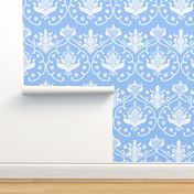 Gothic Damask ~ Cologne ~ Jasper Blue and White 