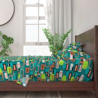 Mid-Century Modern Abstract Teal