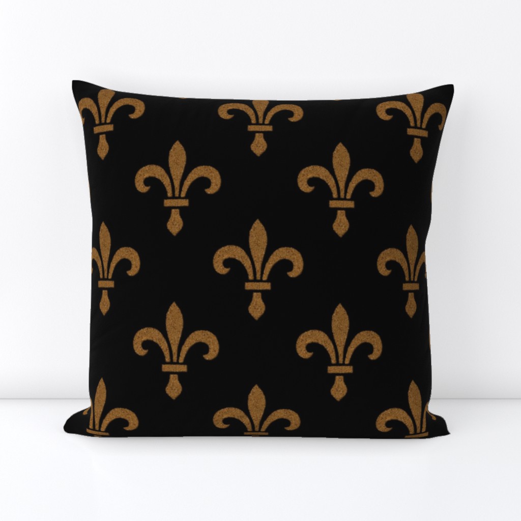 14th Century Fleur De Lys ~ Gold and Black 