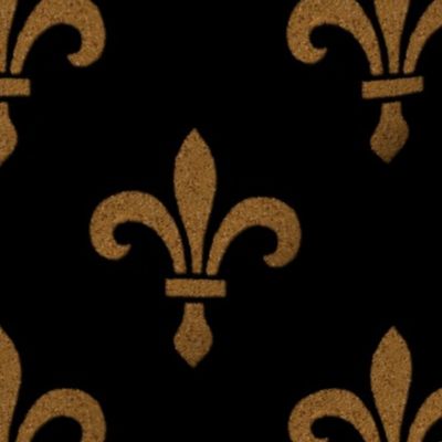 14th Century Fleur De Lys ~ Gold and Black 