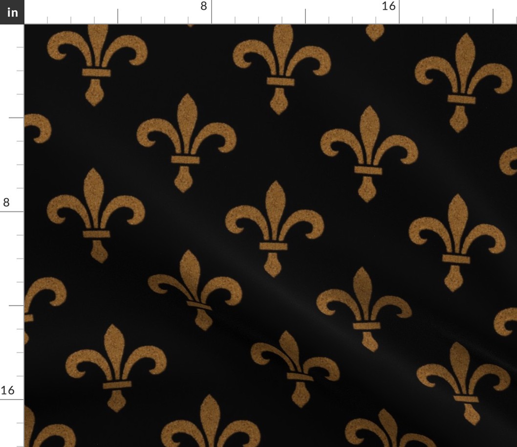 14th Century Fleur De Lys ~ Gold and Black 