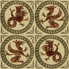 13th Century Dragon Tile 