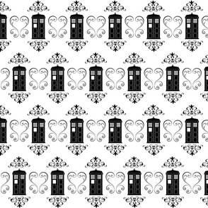 Police Box Damask Simple