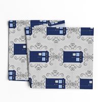 Police Box Damask Linen Large