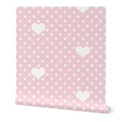 Polka Dot Heart Rose Pink