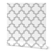 Moroccan Outline Quatrefoil in Black