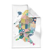 DeKalb U.S. Map Tea Towel & Wall Hanging