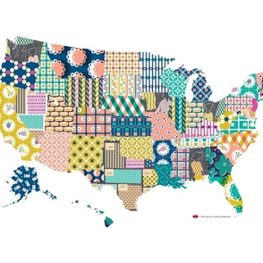 DeKalb U.S. Map Tea Towel & Wall Hanging