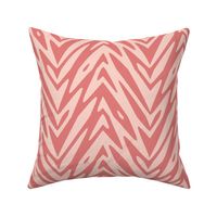 feather zigzag in coral