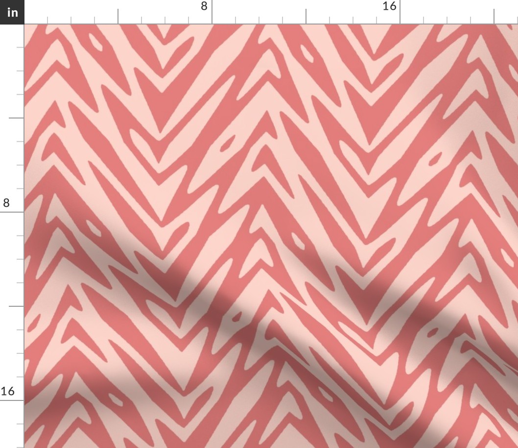 feather zigzag in coral