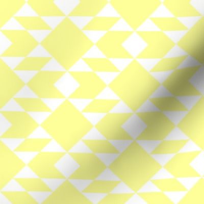 White on Lemon Geometric Design 