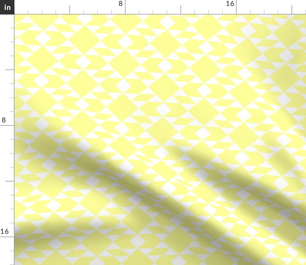 White on Lemon Geometric Design 